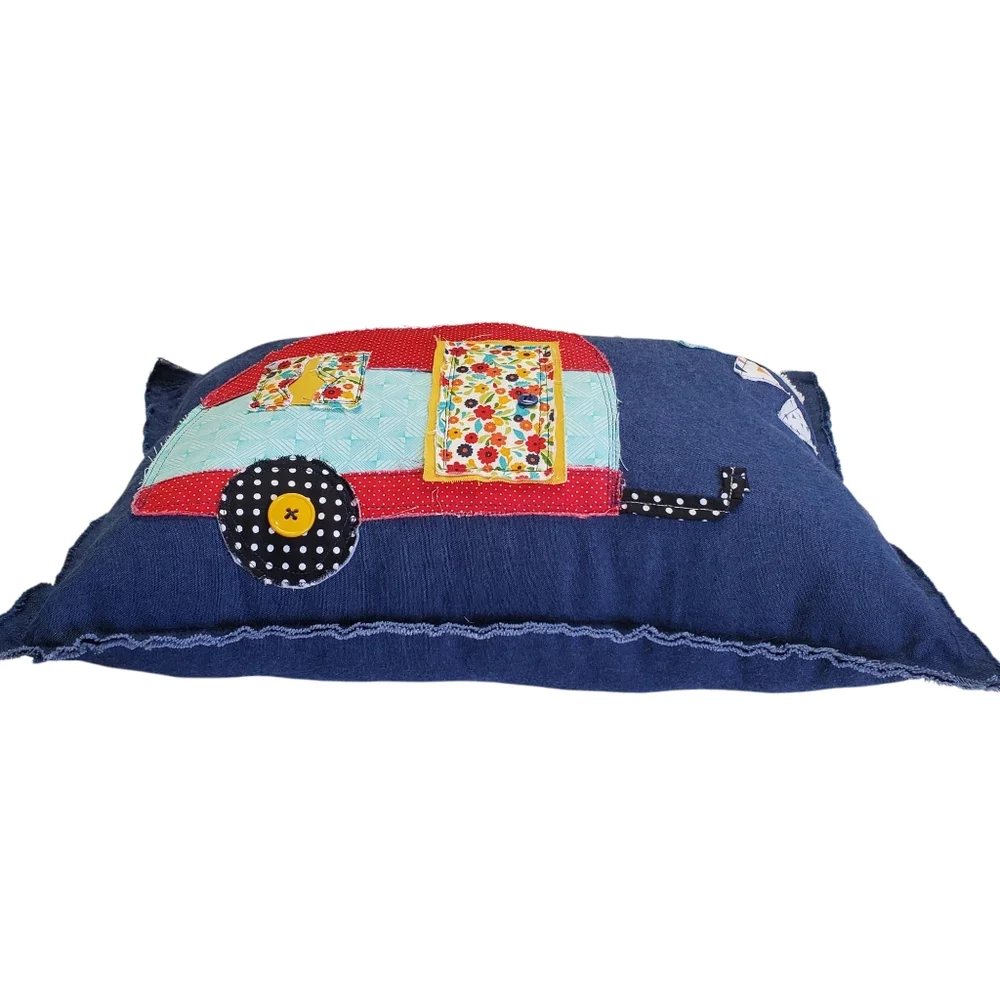 Homecrafted Colorful Camper Decorative Accent Pillow New